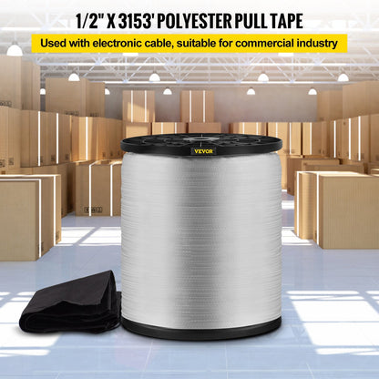 Polyester Pull Tape 567 kg, 961 m x 12.7 mm for Wire & Cable Conduit