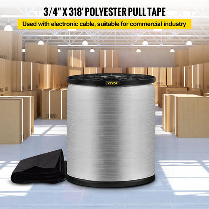Polyester Pull Tape, 2722 kg Strength, 161 m x 25.4 mm for Cable Conduit
