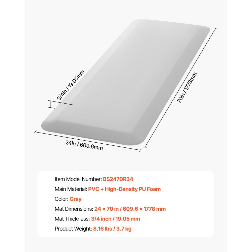 VEVOR Fall Mat for Elderly 3/4-inch Thickened Fall Protection Mat 24 x 70 inch