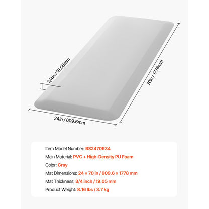 VEVOR Fall Mat for Elderly 3/4-inch Thickened Fall Protection Mat 24 x 70 inch