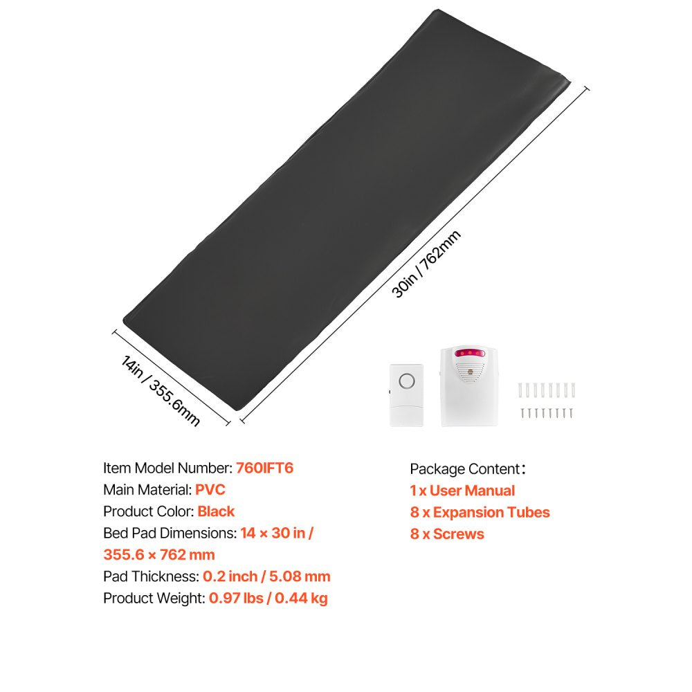VEVOR Bed Alarm System for Elderly Adults Wireless Bed Sensor Pad with Pager