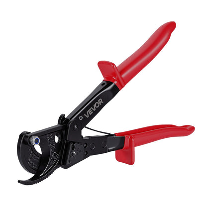 Ratcheting Cable Cutter, Spring Steel Blades with PVC-Coated Handles, Quick-Release Button, Heavy Duty Ratchet Cable Wire Cutter for Cutting Copper & Aluminum Cables Up to 474 MCM / 240 mm²