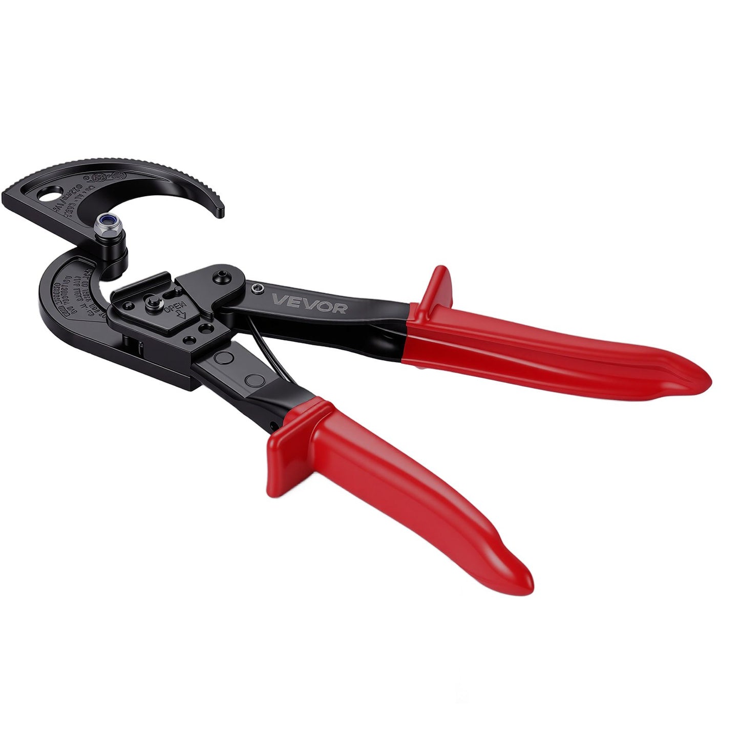 Ratcheting Cable Cutter, Spring Steel Blades with PVC-Coated Handles, Quick-Release Button, Heavy Duty Ratchet Cable Wire Cutter for Cutting Copper & Aluminum Cables Up to 474 MCM / 240 mm²