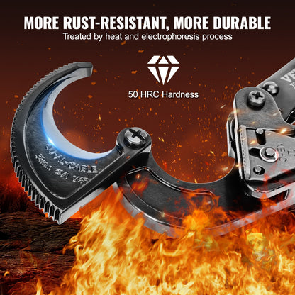 Ratcheting Cable Cutter, 0.25m Wire Cutter for 240mm Copper-Aluminum Cables