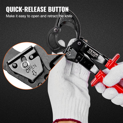 VEVOR Ratcheting Cable Cutter, 250mm Ratchet Wire and Cable Cutter, Cut up to 240