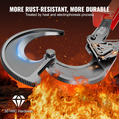 Ratcheting Cable Cutter, 0.28m Wire Cutter with 400mm Capacity, Ergonomic Design