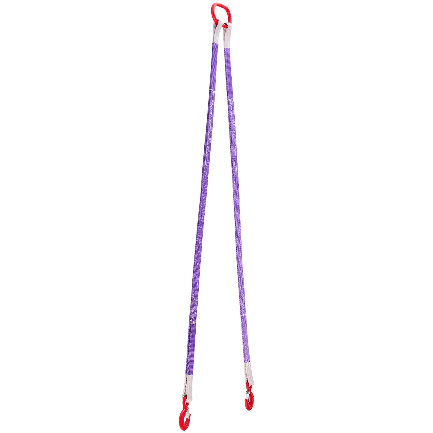 Lifting Sling Straps, 2Pcs Two-Leg Polyester Bridle Sling with Hooks, 2 Ton Capacity, 5Ft Heavy Duty Rigging Strap, Thickened & Wear-Resistant Webbing Slings for Engines Cranes Hoists Truck