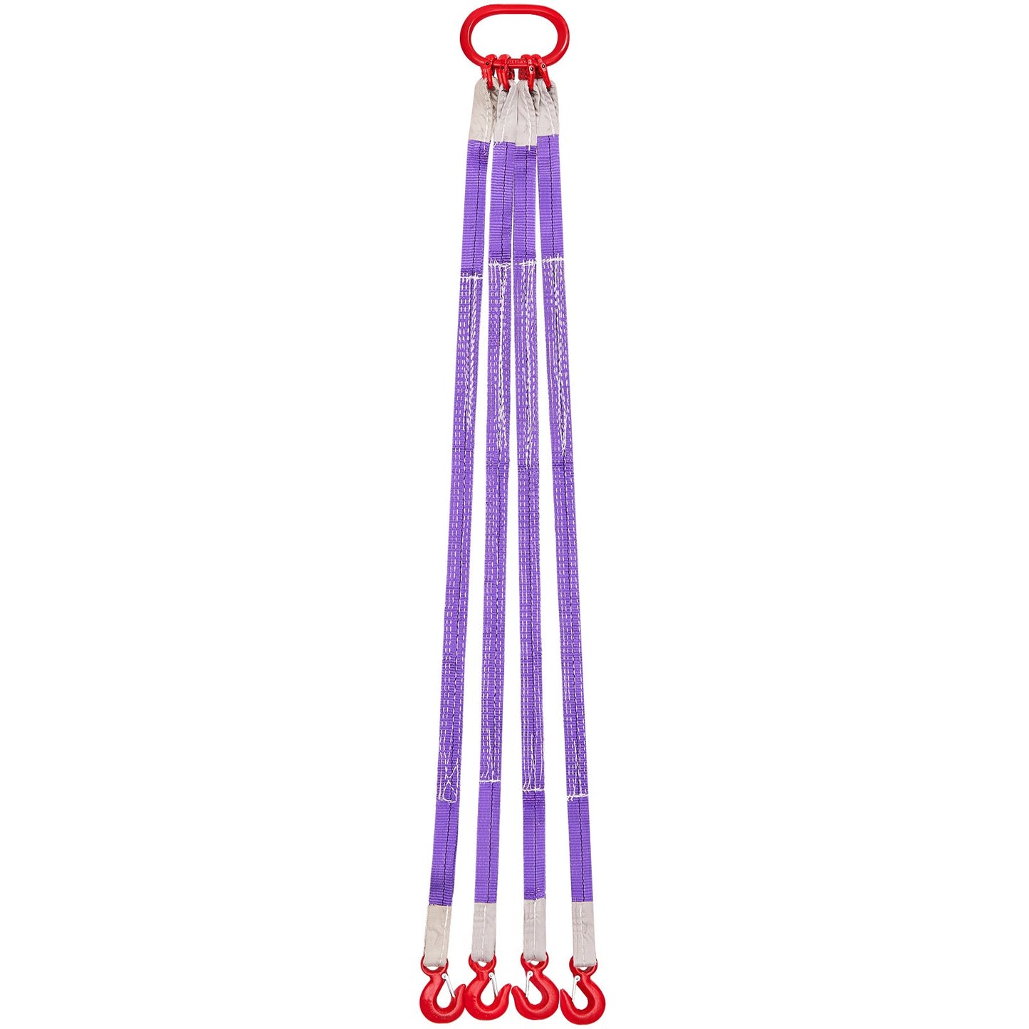 Lifting Sling Straps, Four Leg Polyester Bridle Sling with Hooks, 3 Ton Capacity, 5Ft Heavy Duty Rigging Strap, Thickened & Wear-Resistant Webbing Slings for Engines Cranes Hoists Truck
