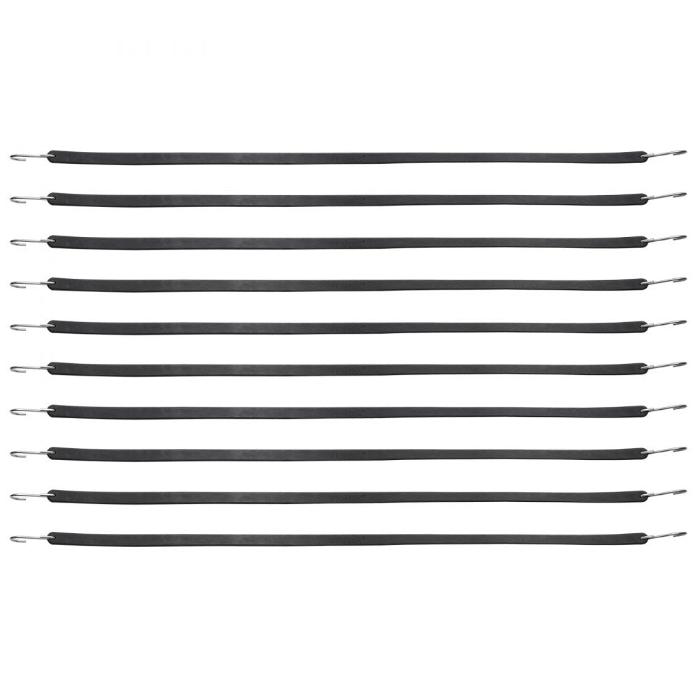 10 Piece Flat Bungee Cord, 20 mm Heavy Duty Bungee Straps with Steel S-Hooks, 36" Elastic Bungee Rope for Cargo, Tarps, 