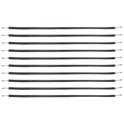 10 Piece Flat Bungee Cord, 20 mm Heavy Duty Bungee Straps with Steel S-Hooks, 36" Elastic Bungee Rope for Cargo, Tarps, 