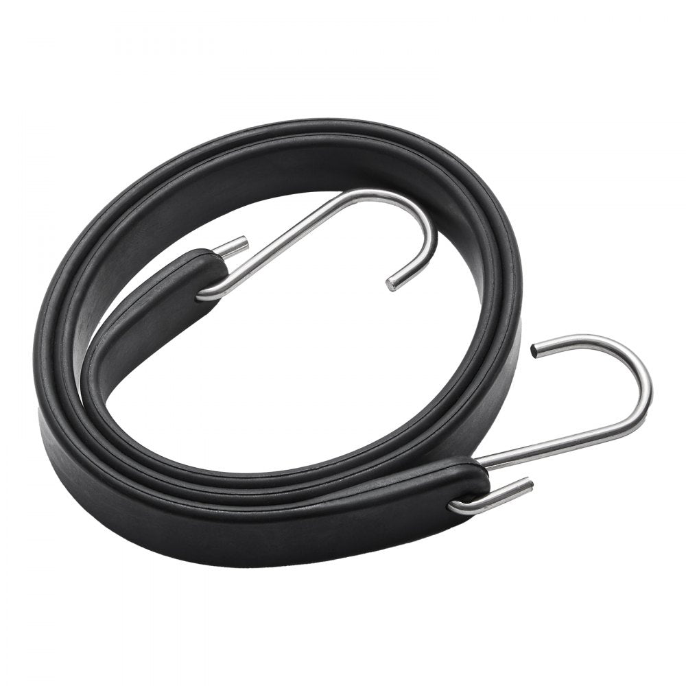 10 Piece Flat Bungee Cord, 20 mm Heavy Duty Bungee Straps with Steel S-Hooks, 36" Elastic Bungee Rope for Cargo, Tarps, 