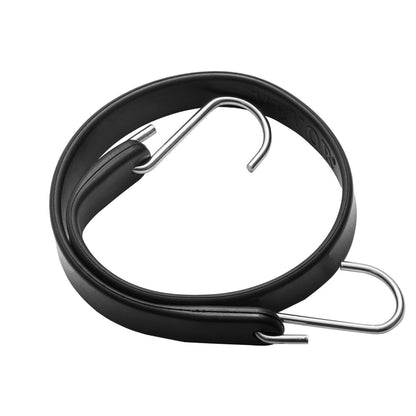20 Piece Flat Bungee Cord, 20 mm Heavy Duty Bungee Straps with Steel S-Hooks, Includes 15", 21", 36", Elastic Bungee Rope for Cargo, Tarps, Trucks and Tent, Black
