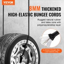 12-Piece Heavy Duty Bungee Cords with Hooks, 0.8m Length, 25kg Load Capacity