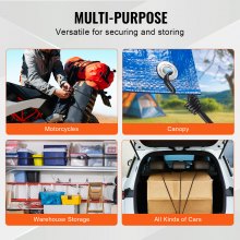 12-Piece Heavy Duty Bungee Cords with Hooks, 0.8m Length, 25kg Load Capacity