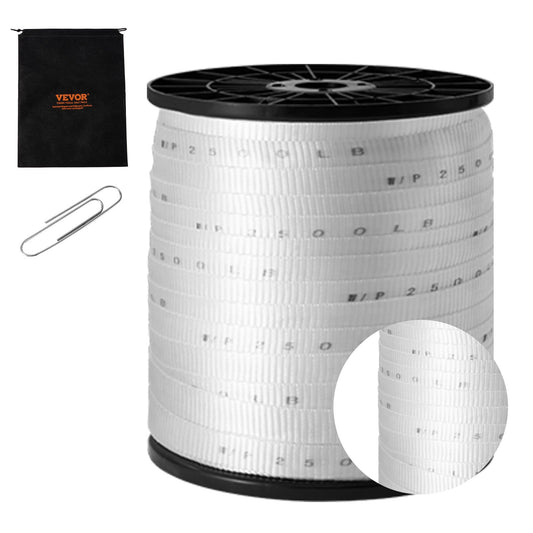 VEVOR Polyester Pull Tape, 1.9 cm x 160.9 m Mule Tape Flat Rope, 1134 kgf Tensile