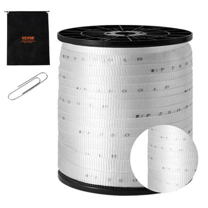 Polyester Mule Tape, 1.9 cm x 160.9 m, 1134 kgf Tensile Strength, White