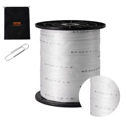 VEVOR Polyester Pull Tape, 2.5 cm x 160.9 m Mule Tape Flat Rope, 2722 kgf Tensile