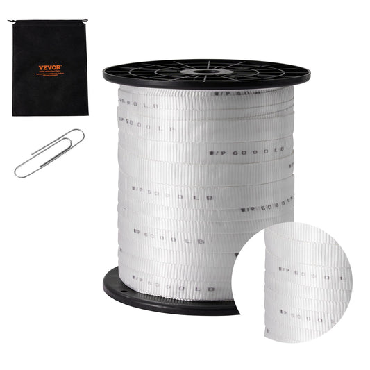 VEVOR Polyester Pull Tape, 2.5 cm x 160.9 m Mule Tape Flat Rope, 2722 kgf Tensile