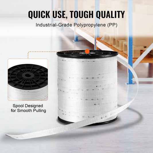 Polyester Pull Tape, 321m x 1.9cm, 1134kgf, for Electrical & Gardening Use