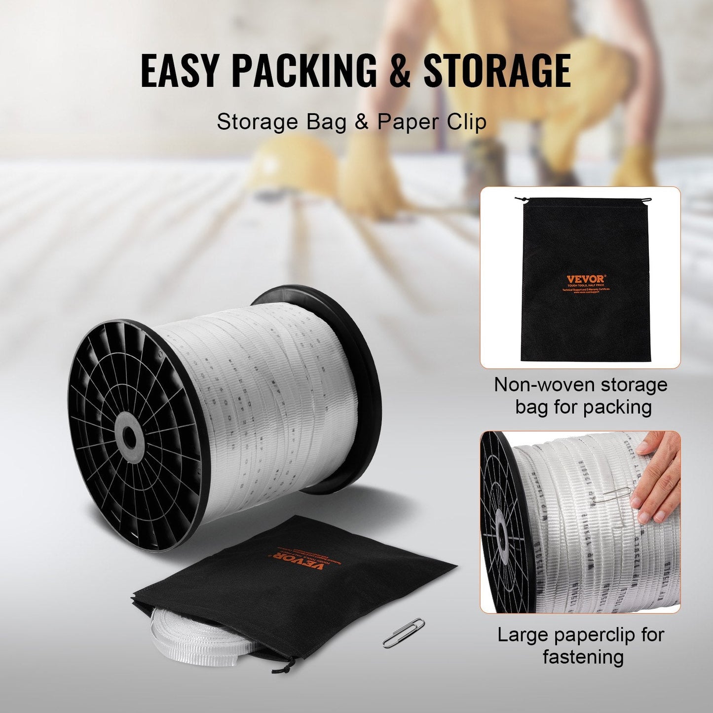 Polyester Pull Tape, 321m x 1.9cm, 1134kgf, for Electrical & Gardening Use