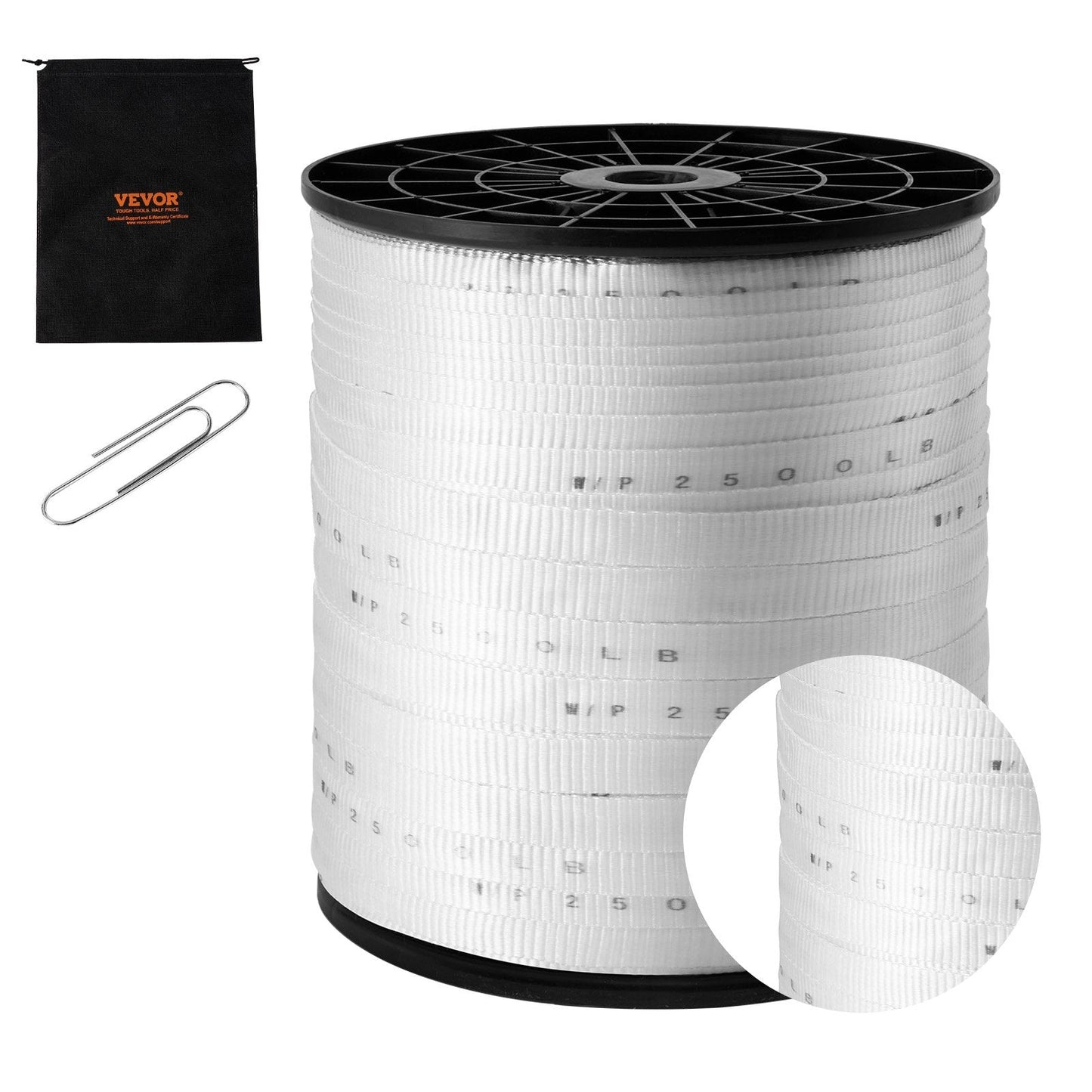 Polyester Pull Tape, 321m x 1.9cm, 1134kgf, for Electrical & Gardening Use