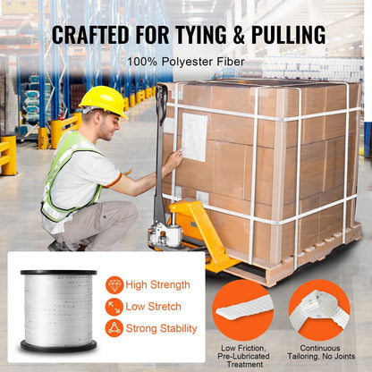 Polyester Pull Tape, 1.9 cm x 641 m, 1134 kgf, for Cable Pulling and More