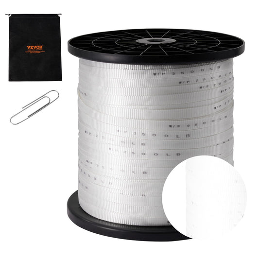 VEVOR Polyester Pull Tape, 1.9 cm x 641 m Mule Tape Flat Rope, 1134 kgf Tensile