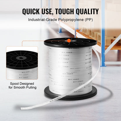 Polyester Mule Tape, 1.3 cm x 961 m, 567 kgf Strength for Cable Pulling