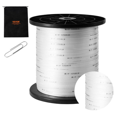 VEVOR Polyester Pull Tape, 1.3 cm x 961 m Mule Tape Flat Rope, 567 kgf Tensile Capacity,