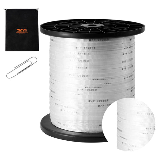 VEVOR Polyester Pull Tape, 1.3 cm x 961 m Mule Tape Flat Rope, 567 kgf Tensile Capacity,