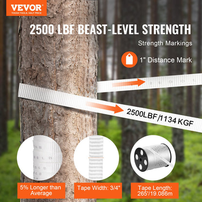 VEVOR Polyester Pulling Tape Mule Tape 1.9 cm x 80.8 m 1134 kgf Tensile Capacity