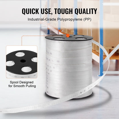 VEVOR Polyester Pulling Tape Mule Tape 1.9 cm x 80.8 m 1134 kgf Tensile Capacity