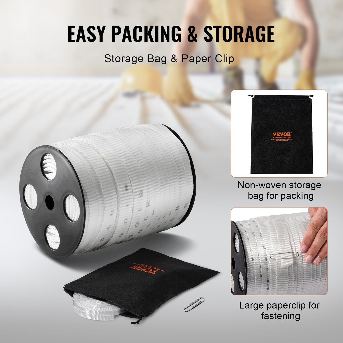 VEVOR Polyester Pulling Tape Mule Tape 1.9 cm x 80.8 m 1134 kgf Tensile Capacity