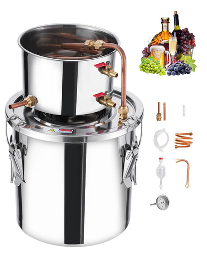 3 Gal Alcohol Distiller Kit, Stainless Steel with Copper Coil Cooling - 11.4 L