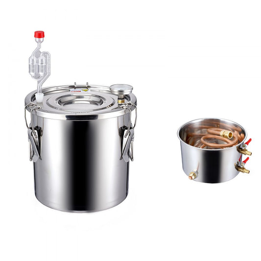 VEVOR Moonshine Still 3 Gal Water Alcohol Distiller Brewing Kit Stainless Steel