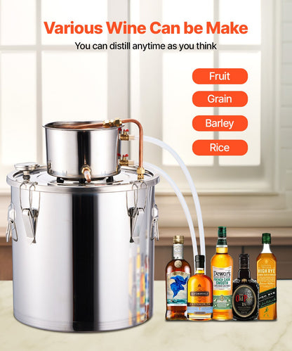 8 Gal (30L) Home Distillation Kit - Stainless Steel Alcohol and Water Distiller