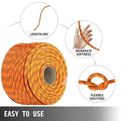 Polyester Rope 11.1 mm x 61 m, 3810 kg Strength, Durable & Lightweight