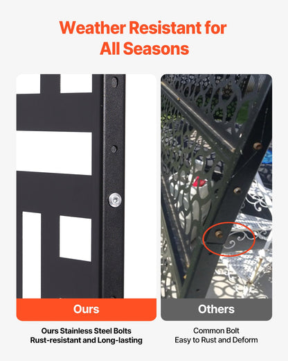 VEVOR Metal Privacy Screen 47" x 76" Outdoor Privacy Screens & Panels Black