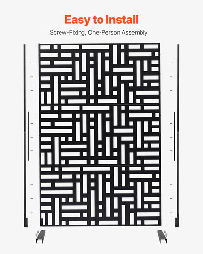 VEVOR Metal Privacy Screen 47" x 76" Outdoor Privacy Screens & Panels Black