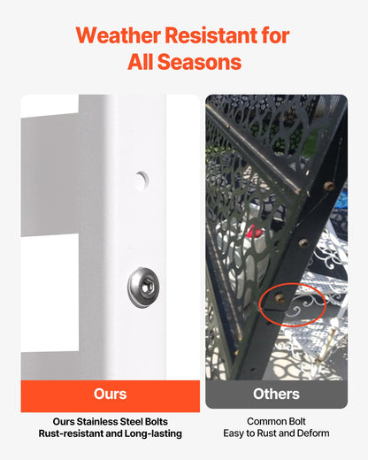 VEVOR Metal Privacy Screen 47" x 76" Outdoor Privacy Screens & Panels White