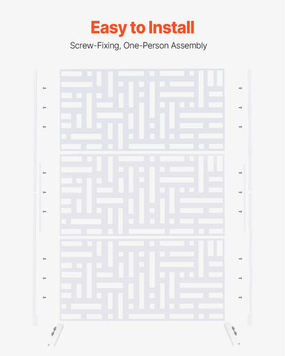 VEVOR Metal Privacy Screen 47" x 76" Outdoor Privacy Screens & Panels White