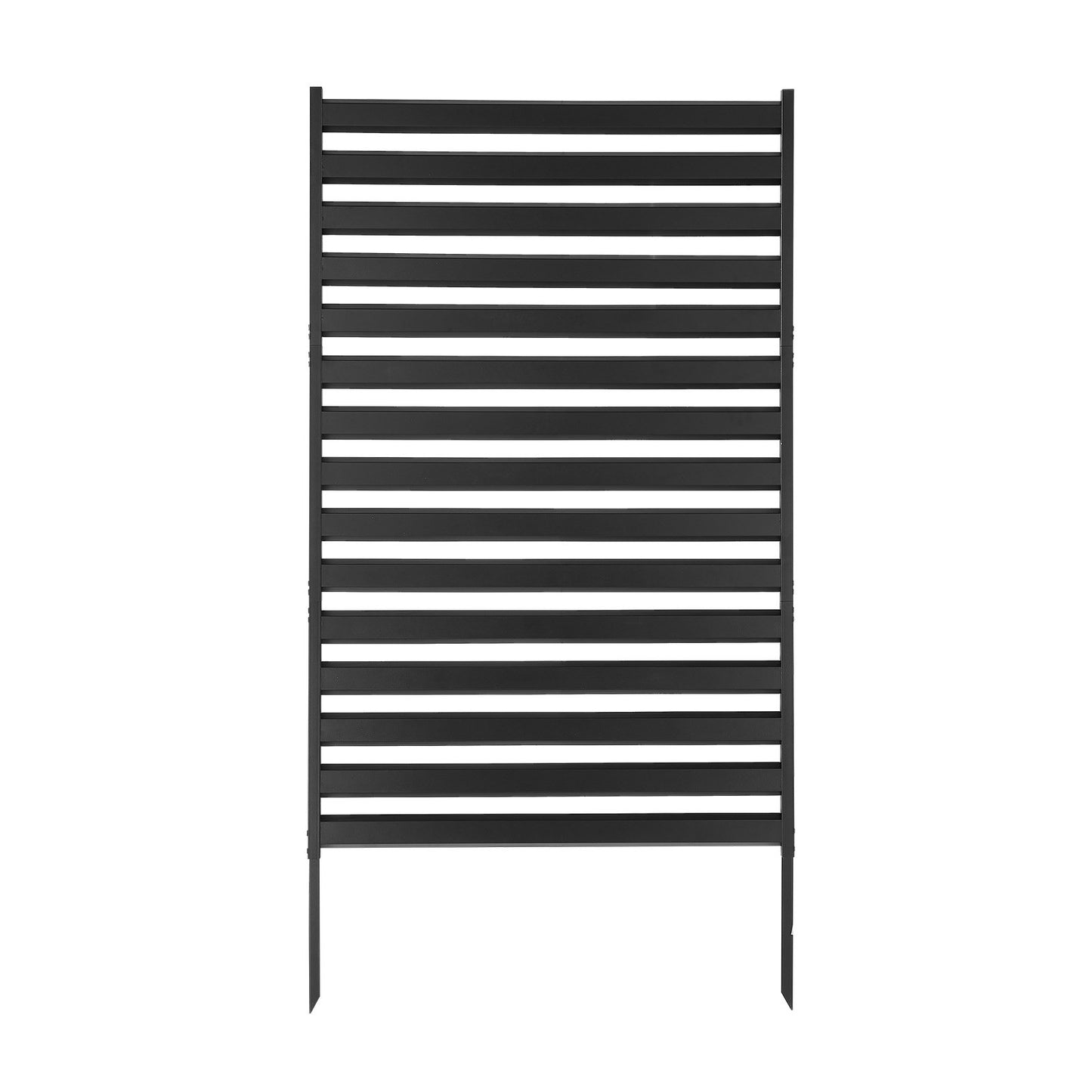 Metal Privacy Screen, 96 x 152.4cm Freestanding Modern Privacy Fence, Garden Divider Panel with Extended Ground Stakes & Panel Height Adjustable, Freestanding Outdoor Divider for Garden, Indoor