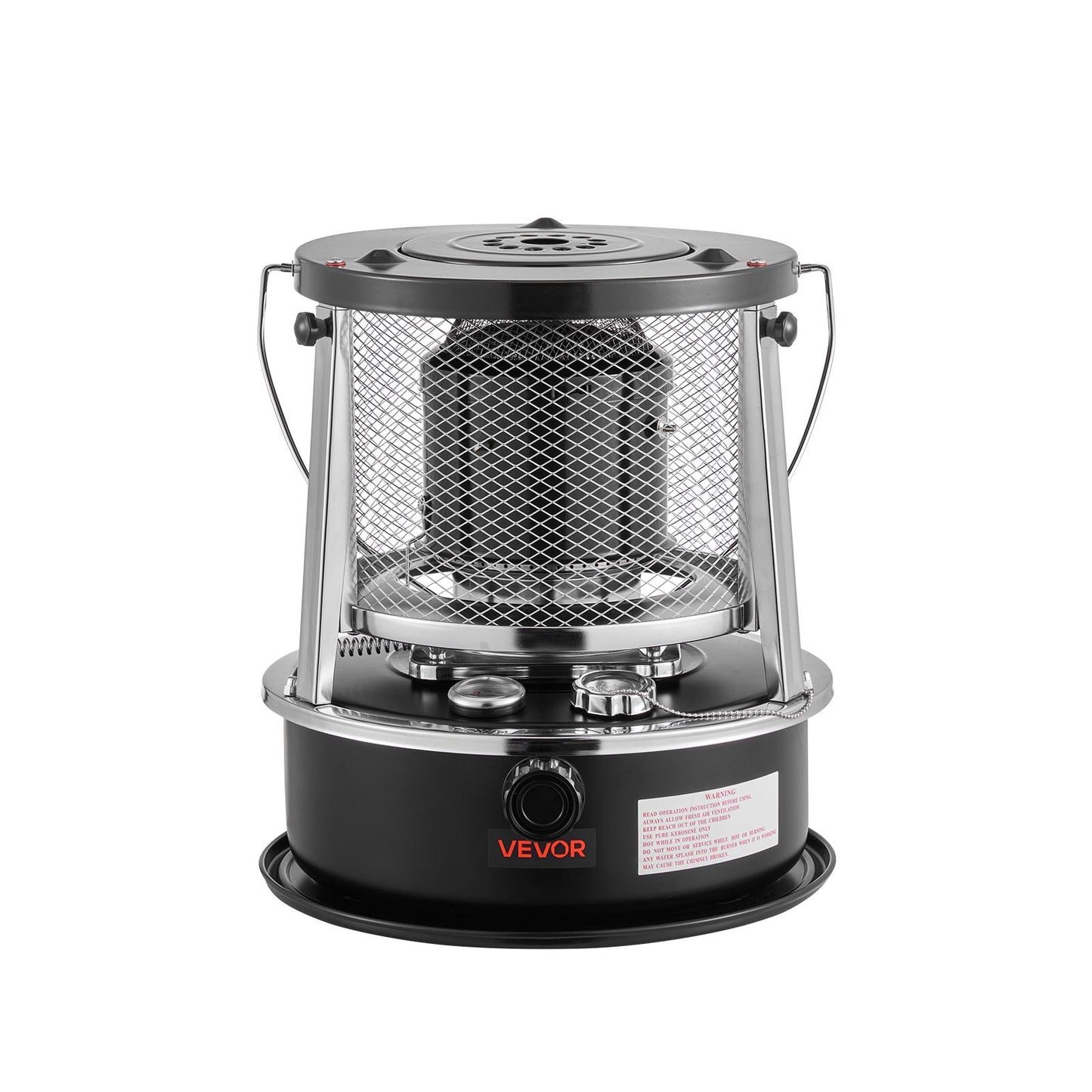 9000 BTU Portable Kerosene Heater & Stove, 2 in 1 Non-Electric Indoor Outdoor Heater with Adjustable Height & Flame & Easy Storage,for Camping, Hunting, Cooking, Home, Garage, Black