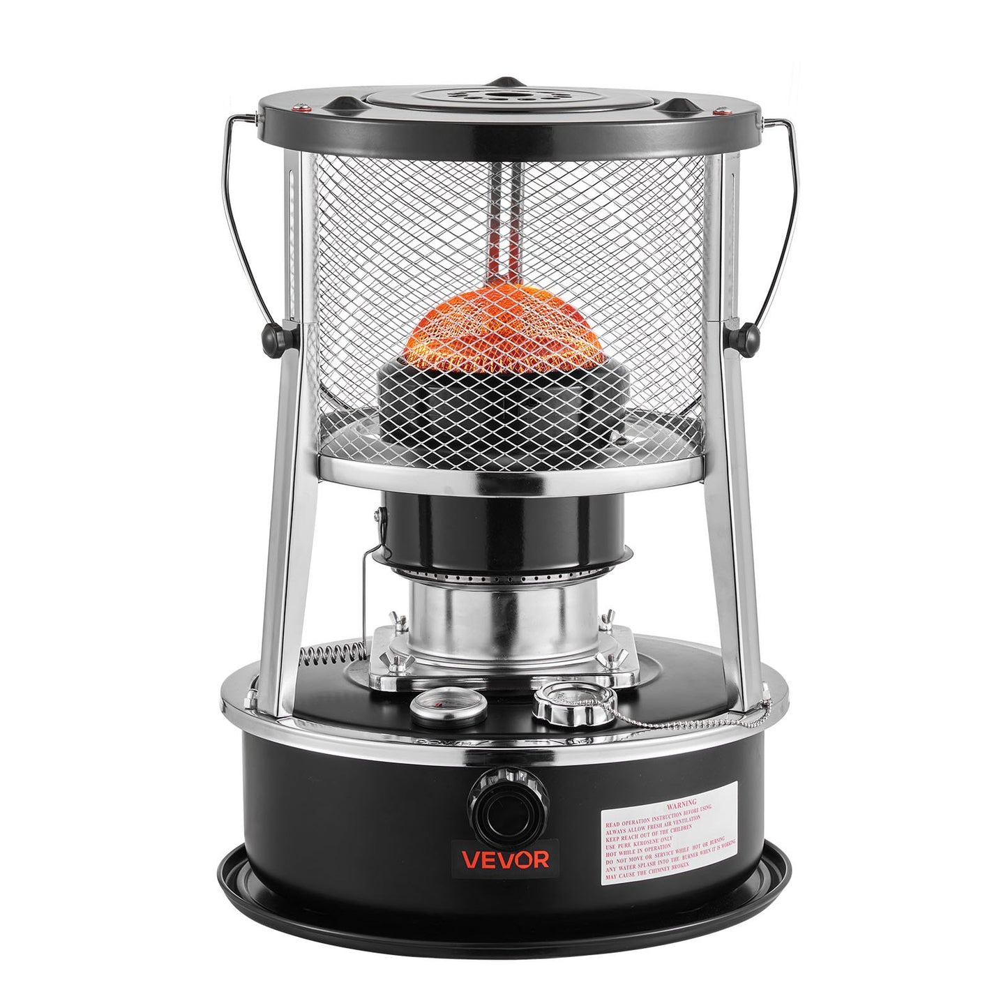 9000 BTU Portable Kerosene Heater & Stove, 2 in 1 Non-Electric Indoor Outdoor Heater with Adjustable Height & Flame & Easy Storage,for Camping, Hunting, Cooking, Home, Garage, Black