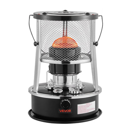 9000 BTU Portable Kerosene Heater & Stove, 2 in 1 Non-Electric Indoor Outdoor Heater with Adjustable Height & Flame & Easy Storage,for Camping, Hunting, Cooking, Home, Garage, Black