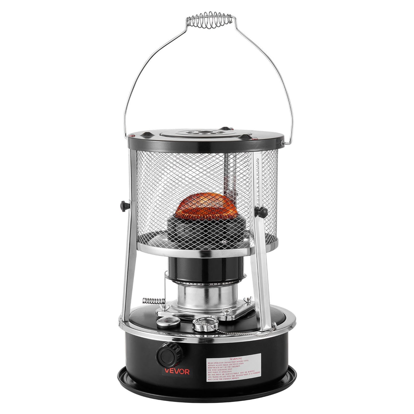 9000 BTU Portable Kerosene Heater & Stove, 2 in 1 Non-Electric Indoor Outdoor Heater with Adjustable Height & Flame & Easy Storage,for Camping, Hunting, Cooking, Home, Garage, Black
