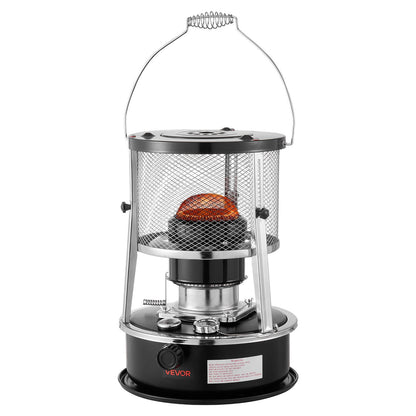 9000 BTU Portable Kerosene Heater & Stove, 2 in 1 Non-Electric Indoor Outdoor Heater with Adjustable Height & Flame & Easy Storage,for Camping, Hunting, Cooking, Home, Garage, Black