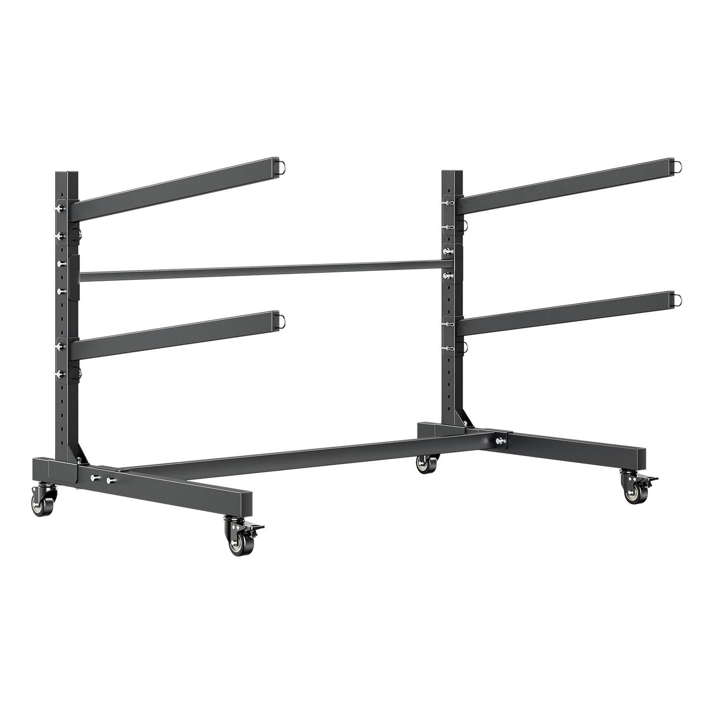 Kayak Storage Rack for 2 Kayaks, Holds 80 kg, Heavy Duty Adjustable Freestanding Stand with Lockable Wheels for Indoor Outdoor Garage Shed Dock, Holder for Canoe, SUP, Surfboard & Paddleboard