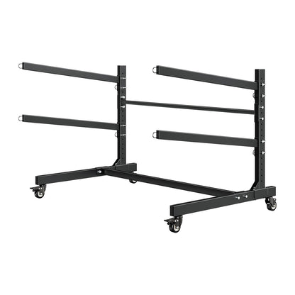 Kayak Storage Rack for 2 Kayaks, Holds 80 kg, Heavy Duty Adjustable Freestanding Stand with Lockable Wheels for Indoor Outdoor Garage Shed Dock, Holder for Canoe, SUP, Surfboard & Paddleboard