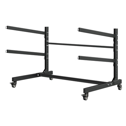 Kayak Storage Rack for 2 Kayaks, Holds 80 kg, Heavy Duty Adjustable Freestanding Stand with Lockable Wheels for Indoor Outdoor Garage Shed Dock, Holder for Canoe, SUP, Surfboard & Paddleboard